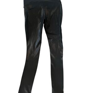 SPANX Glossy Black Shaping Leggings Size Medium Edgy Chic